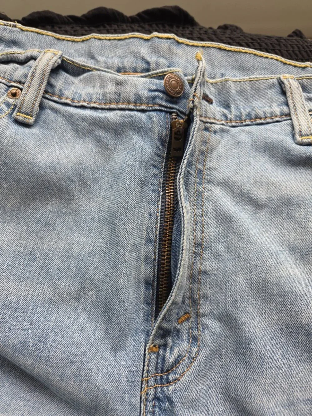 Levi’s 505 men’s regular fit straight leg jeans in a light blue wash